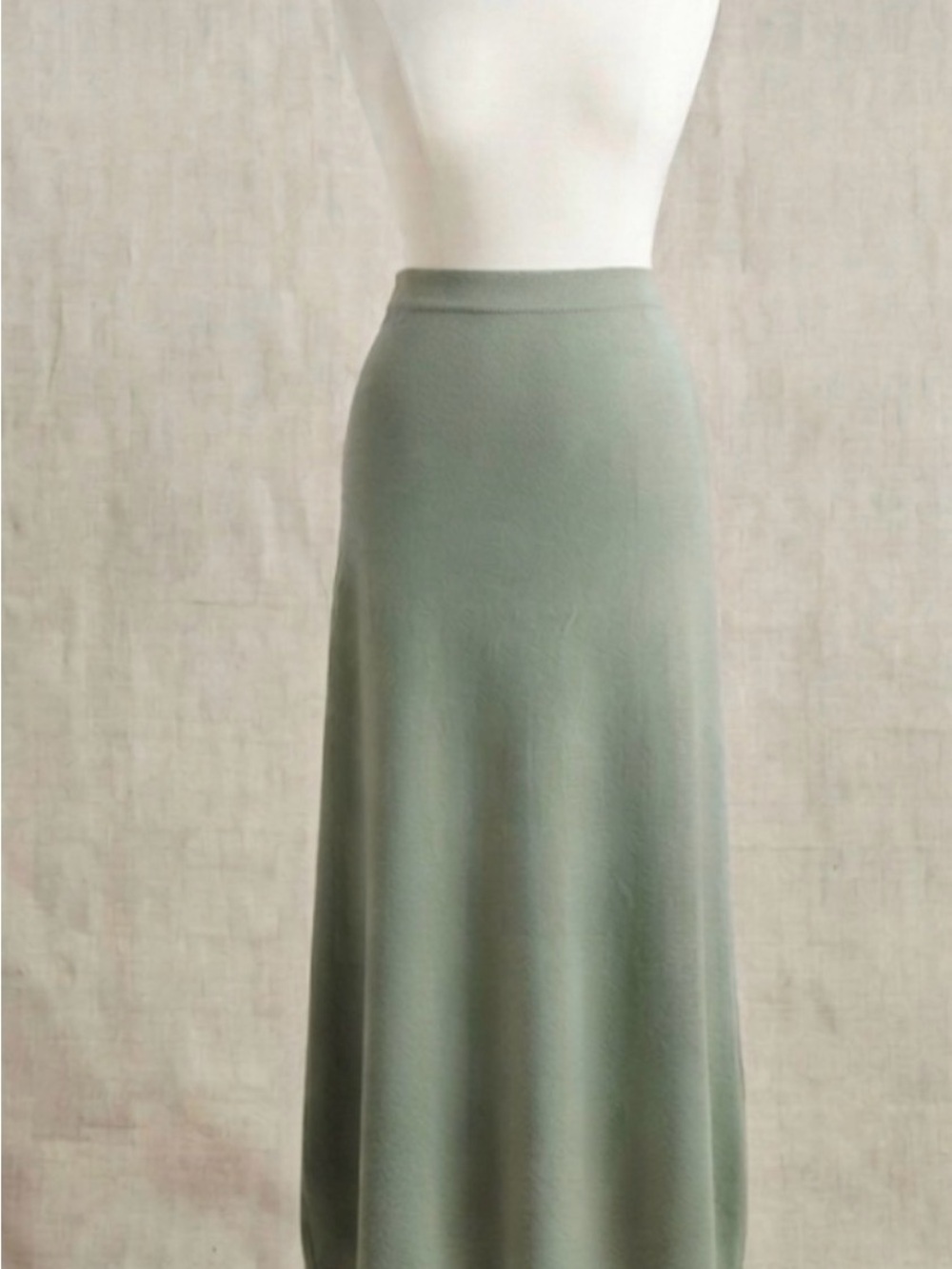 High-Waist Sage Green Maxi Skirt